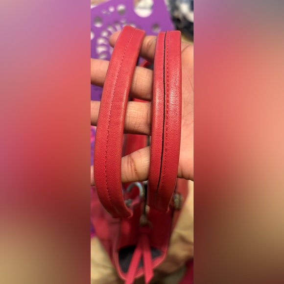 Coach Medium Leather Shoulder Bag. Pink/bright coral - Picture 10 of 16